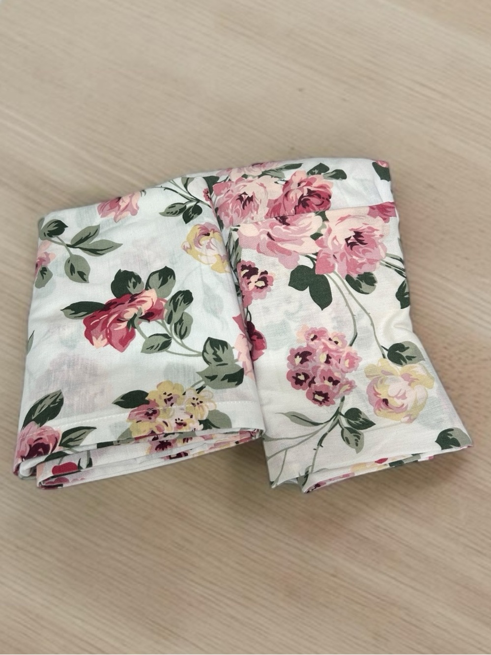 Vintage Brooks Canada Twin Cottage Pink Cabbage Rose Sheet Set